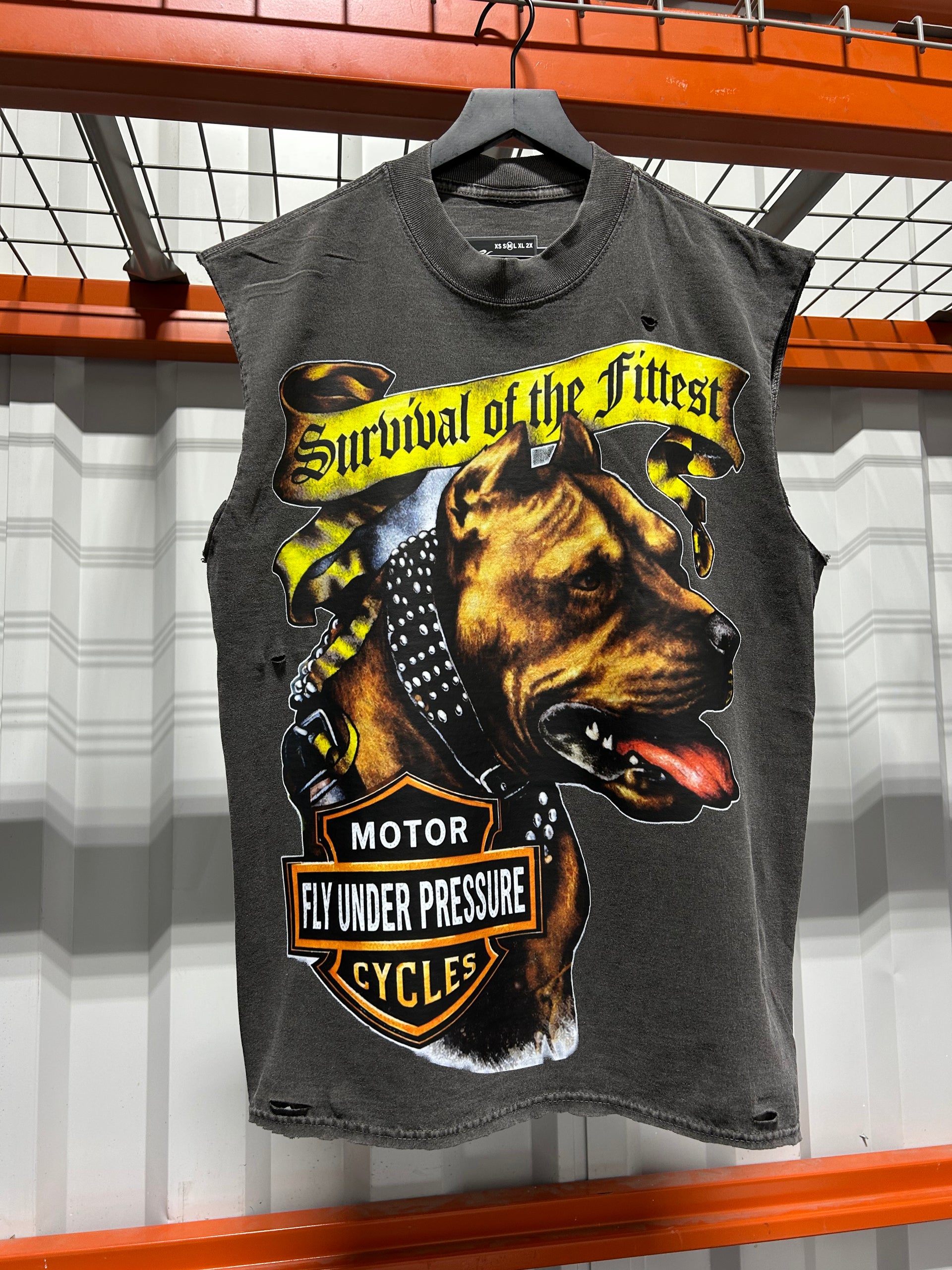 SURVIVAL OF THE FITTEST CUT OFF TEE